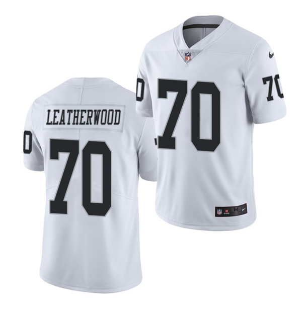 Men's Las Vegas Raiders #70 Alex Leatherwood White NFL 2021 Draft Vapor Untouchable Limited Stitched Jersey Men's Las Vegas Raiders #70 Alex Leatherwood White NFL 2021 Draft Vapor Untouchable Limited Stitched Jersey
